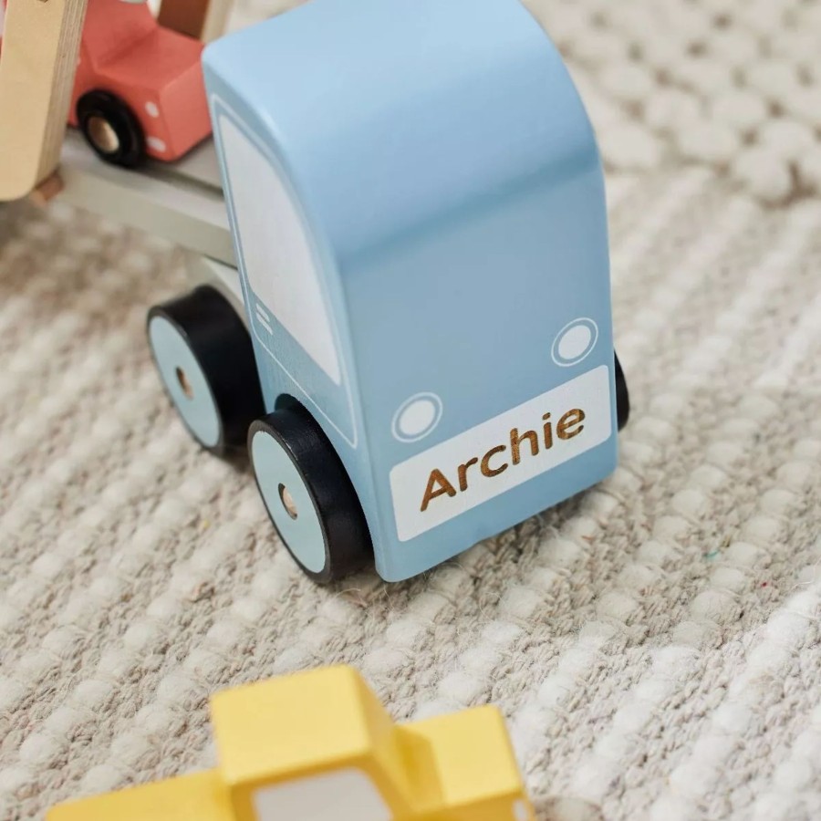 Toys & Books My 1st Years Pull Along Toys | Personalised Transporter Lorry Wooden Toy