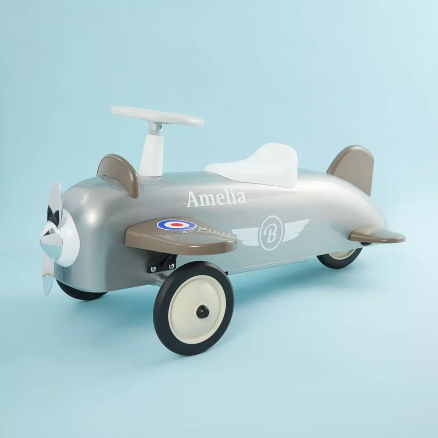 Toys & Books Baghera Ride Ons & Rockers | Personalised Baghera Silver Ride On Aeroplane