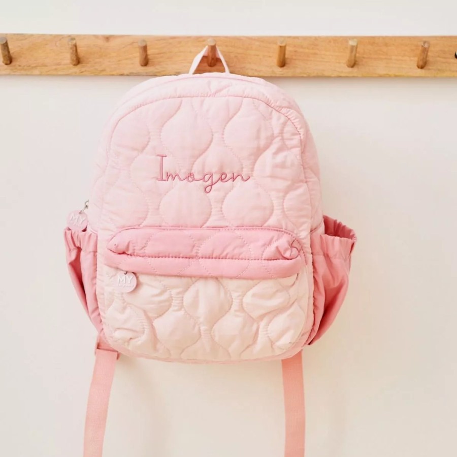 Kids (2-7Yrs) My 1st Years Kids Backpacks | Personalised Pink Quilted Medium Backpack