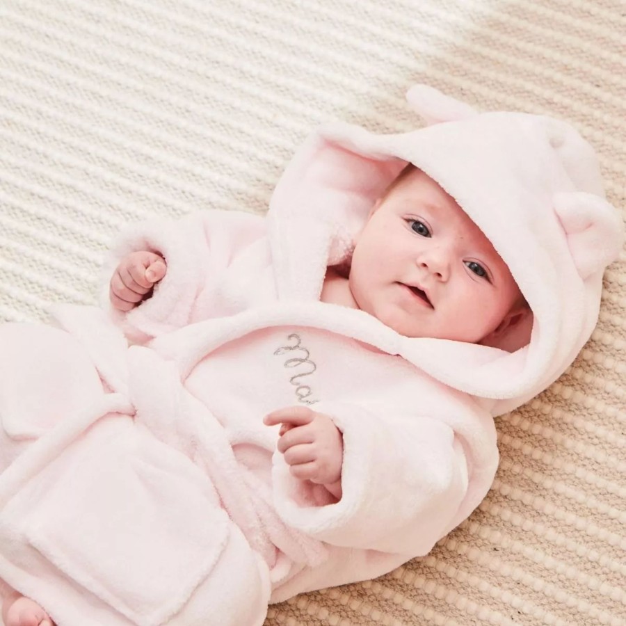 Kids (2-7Yrs) My 1st Years Kids Dressing Gowns | Personalised Light Pink Fleece Robe