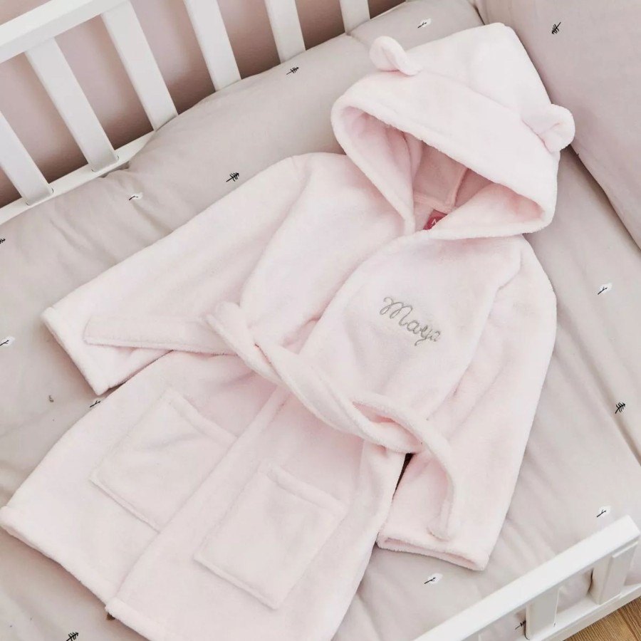 Kids (2-7Yrs) My 1st Years Kids Dressing Gowns | Personalised Light Pink Fleece Robe