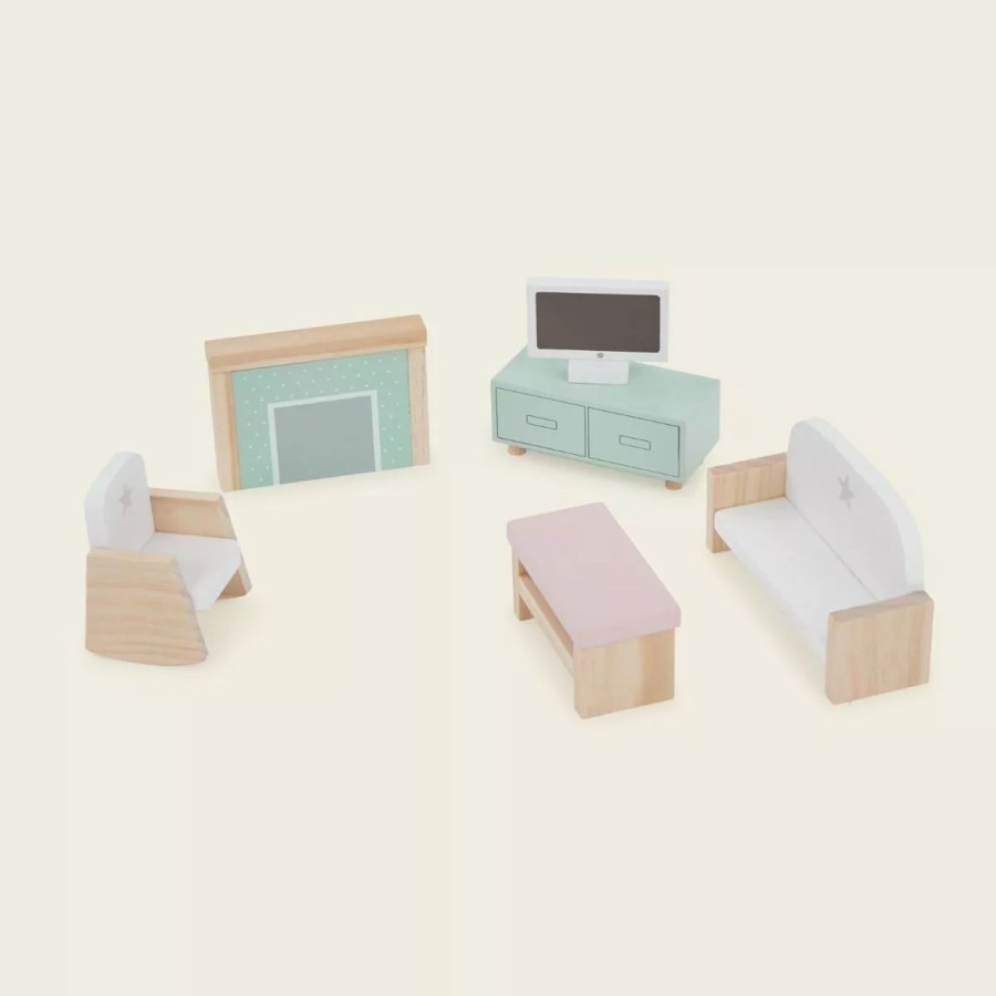 Toys & Books My 1st Years Doll House And Accessories | Wooden Doll'S House Living Room Furniture