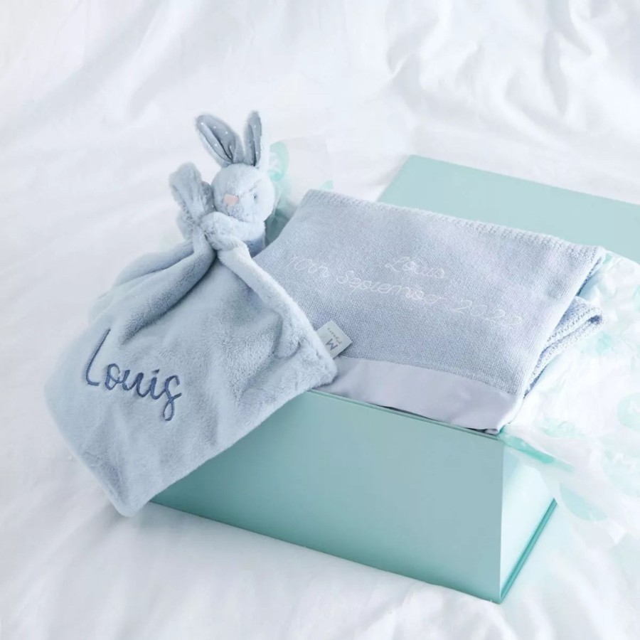 Baby (0-24 Mos) My 1st Years Baby Blankets & Comforters | Personalised Blue New Baby Gift Set