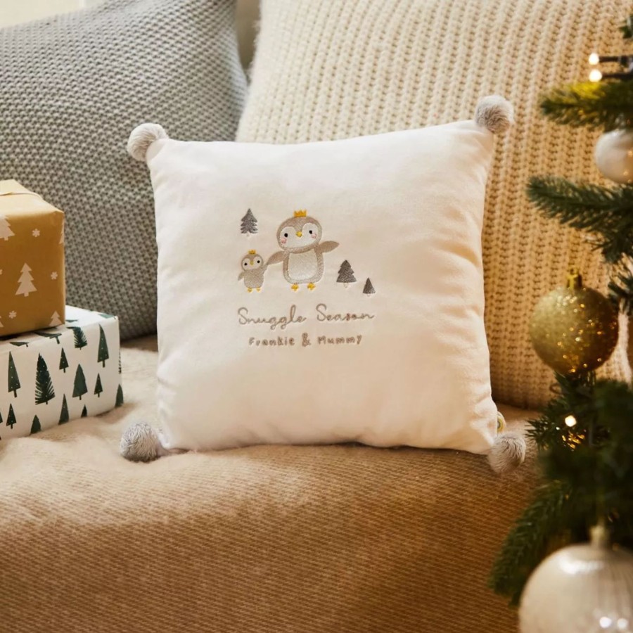 Furniture My 1st Years Room Accessories | Personalised Penguin Embroidered Cushion