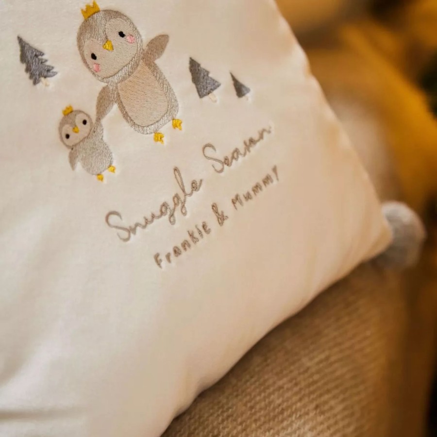 Furniture My 1st Years Room Accessories | Personalised Penguin Embroidered Cushion