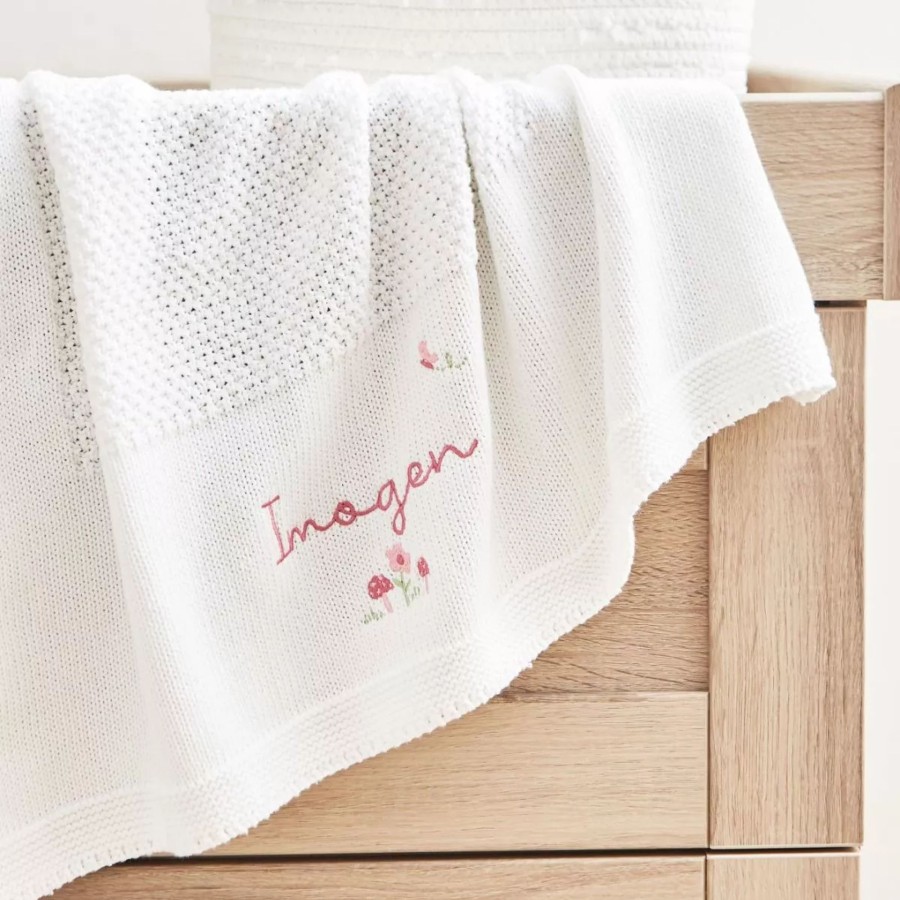 Baby (0-24 Mos) My 1st Years Baby Blankets & Comforters | Personalised Floral Ivory Shawl