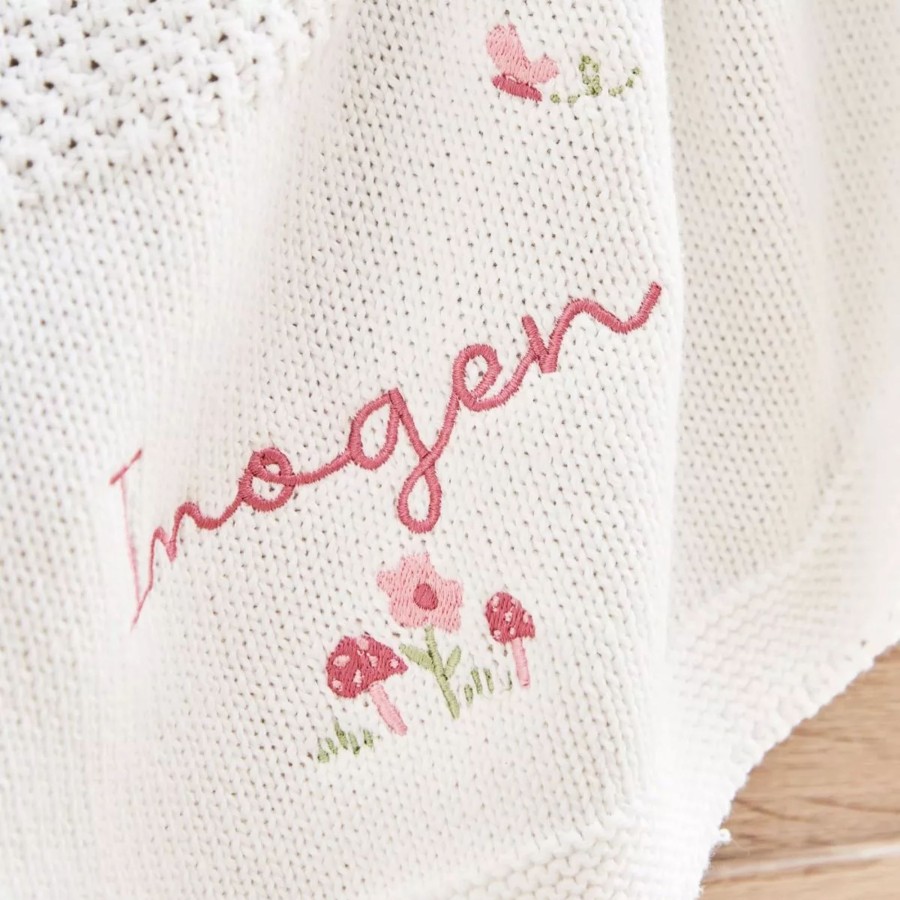 Baby (0-24 Mos) My 1st Years Baby Blankets & Comforters | Personalised Floral Ivory Shawl