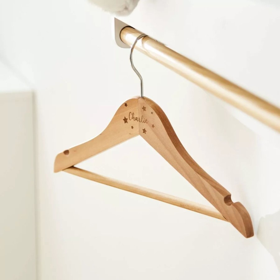 Furniture My 1st Years Room Accessories | Personalised Star Wooden Clothes Hanger