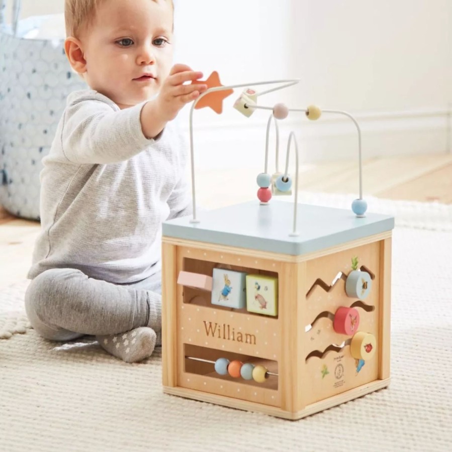 Toys & Books Peter Rabbit Activity Cubes & Tables | Personalised Peter Rabbit Wooden Activity Cube Toy