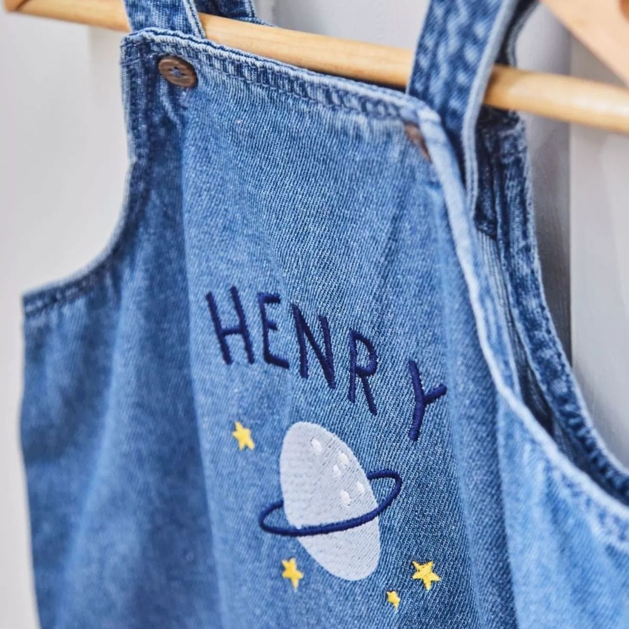 Kids (2-7Yrs) My 1st Years Kids Denim Collection | Personalised Space Denim Dungarees