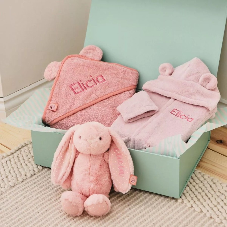 Gifts My 1st Years Clothing Gift Sets | Personalised Pink Splash, Snuggle & Cuddle Gift Set