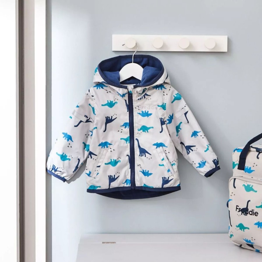 Kids (2-7Yrs) My 1st Years Kids Coats & Jackets | Personalised Grey Dinosaur Print Raincoat