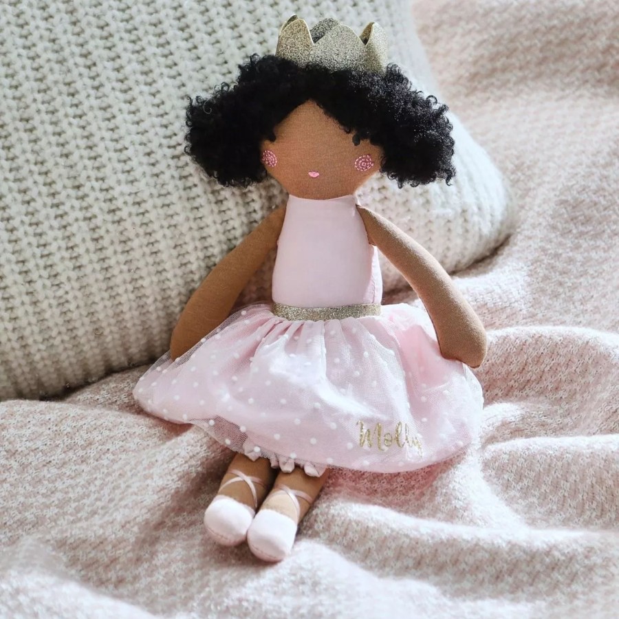 Toys & Books My 1st Years Dolls & Accessories | Personalised Ballerina Doll With Dark Curly Hair