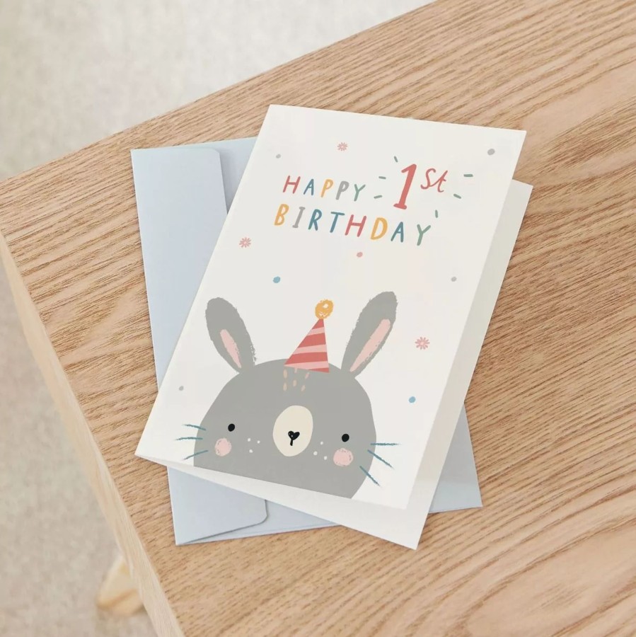 Gifts My 1st Years Greetings Cards | Personalised Little Bunny'S 1St Birthday Card