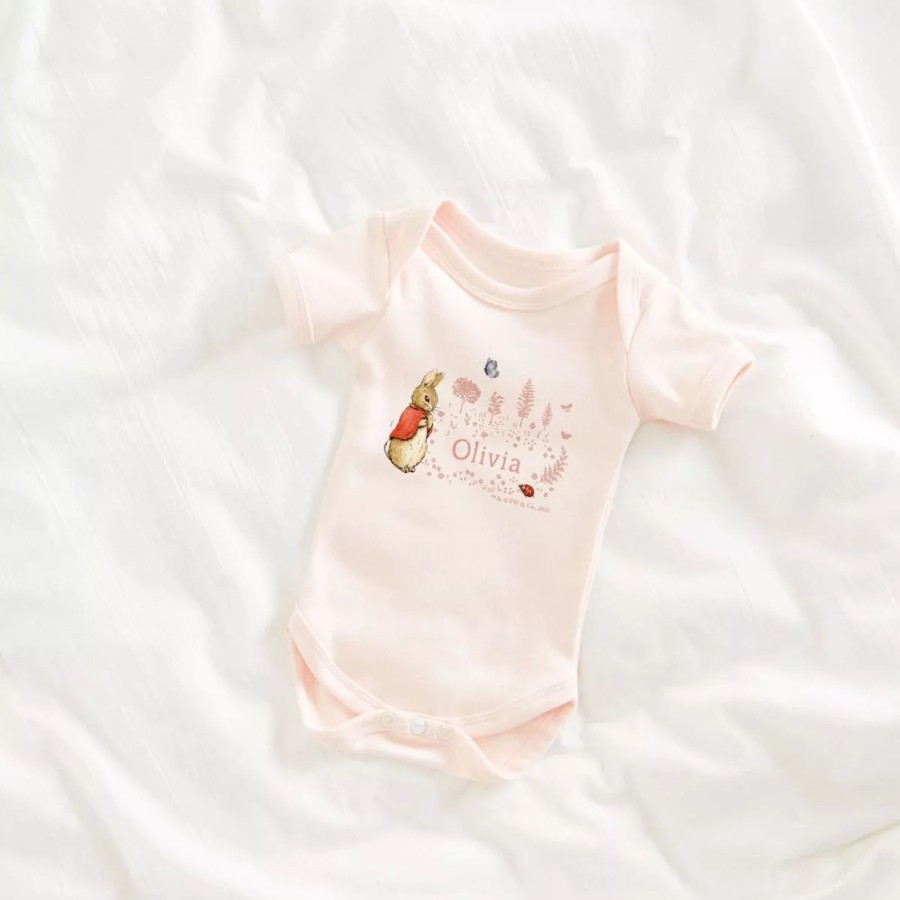 Baby (0-24 Mos) My 1st Years Baby Bodysuits & Vests | Personalised Pink Flopsy Bunny Bodysuit