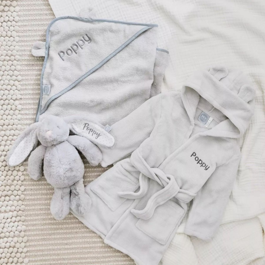 Gifts My 1st Years Clothing Gift Sets | Personalised Grey Splash, Snuggle & Cuddle Gift Set