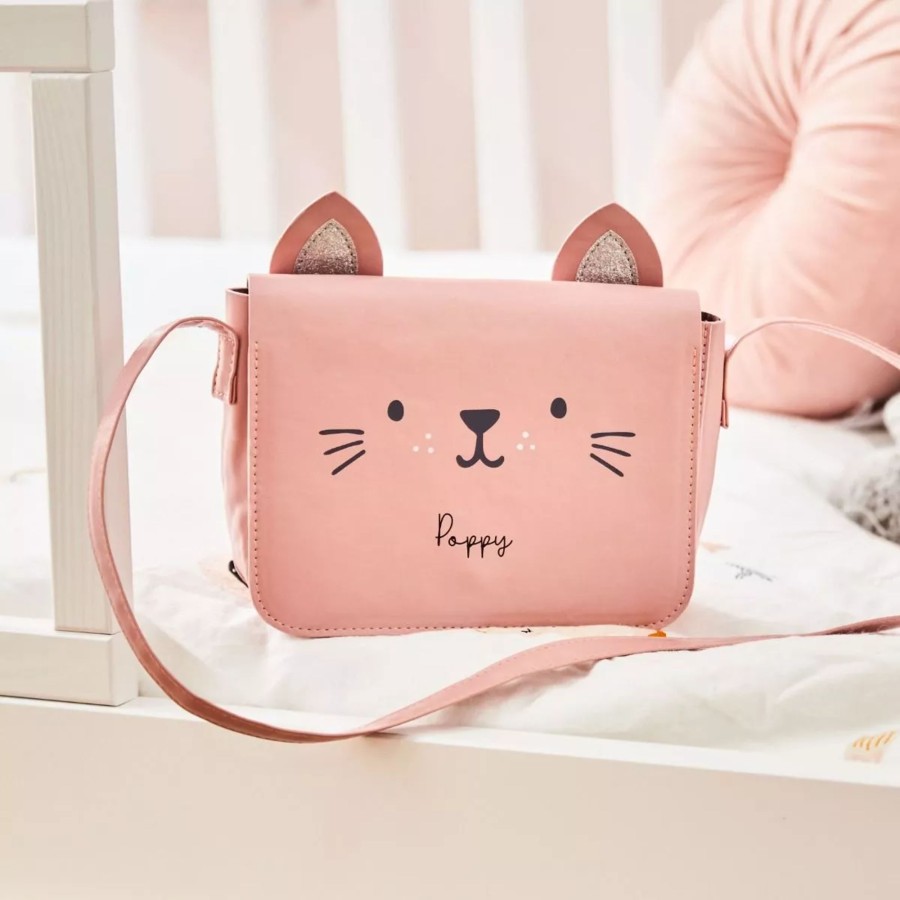 Kids (2-7Yrs) My 1st Years Kids Backpacks | Personalised Pink Cat Toddler Handbag