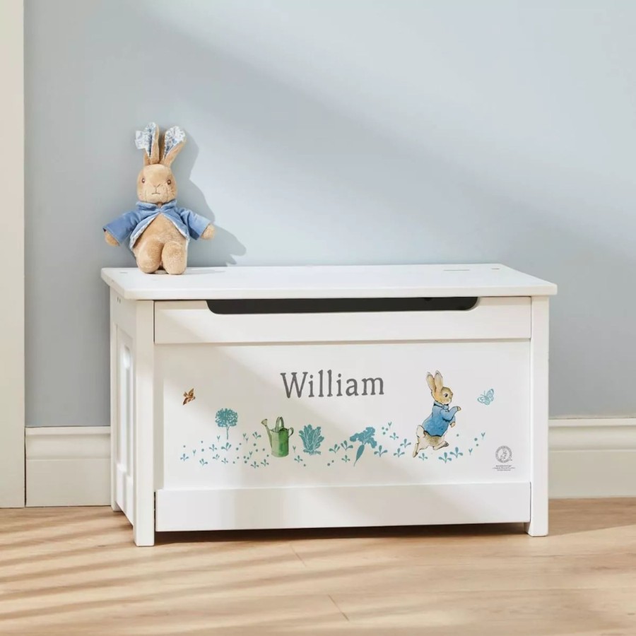 Furniture My 1st Years Toy Chests & Benches | Personalised Peter Rabbit White Toy Box