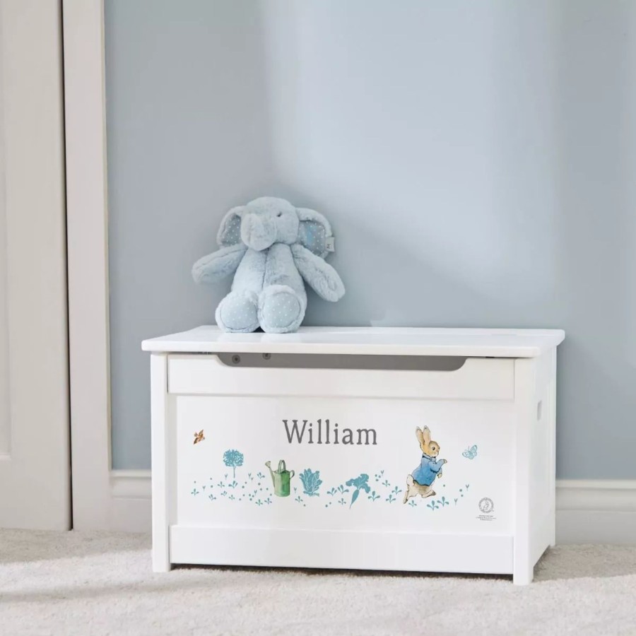 Furniture My 1st Years Toy Chests & Benches | Personalised Peter Rabbit White Toy Box