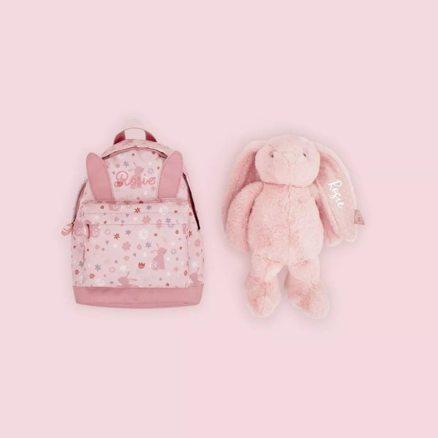 Kids (2-7Yrs) My 1st Years Kids Backpacks | Personalised Pink Bunny Backpack And Toy Set