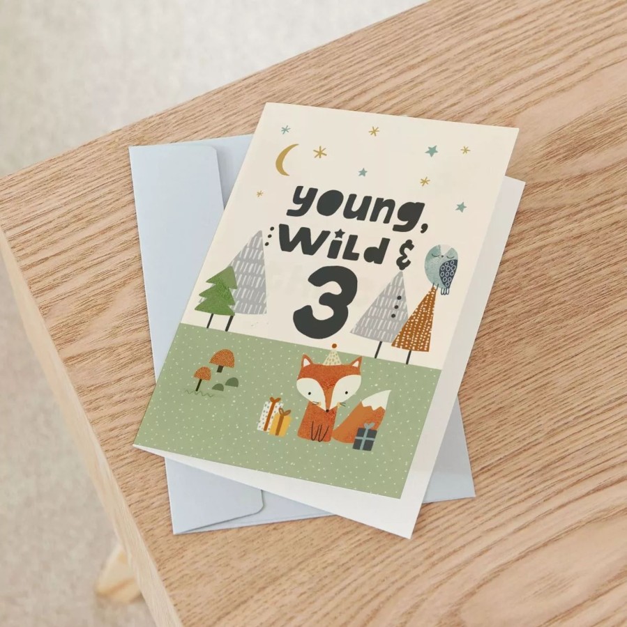 Gifts My 1st Years Greetings Cards | Personalised Fox Design 3Rd Birthday Card