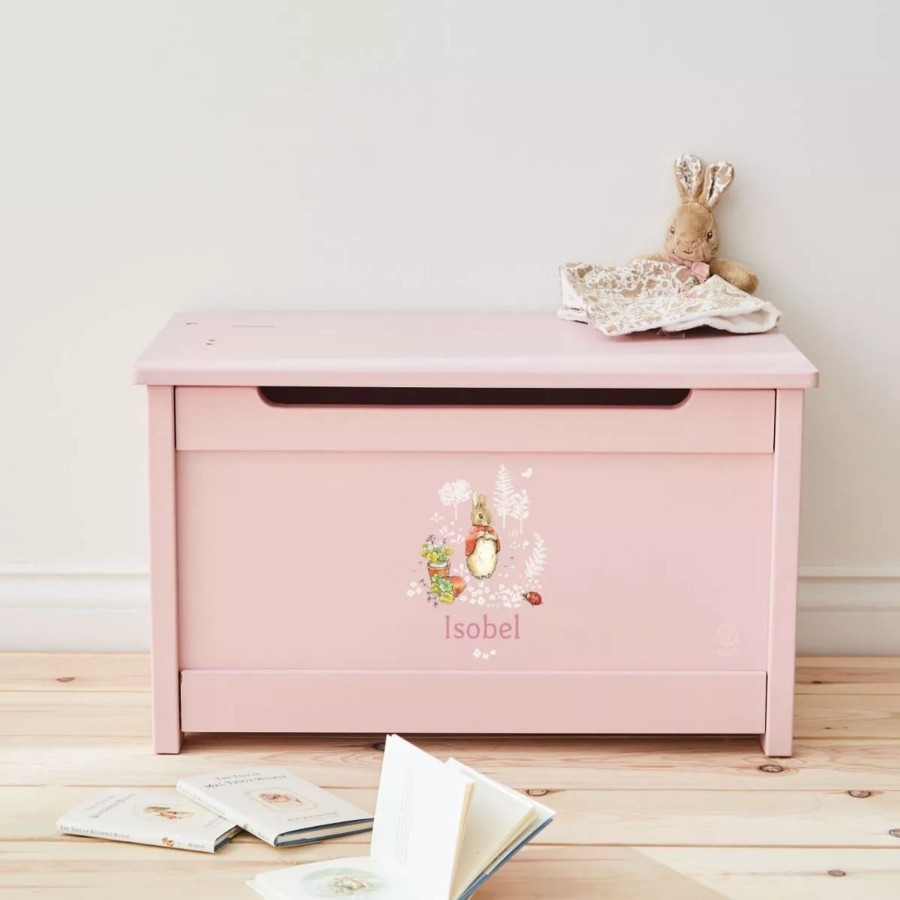 Furniture My 1st Years Toy Chests & Benches | Personalised Flopsy Bunny Pink Toy Box