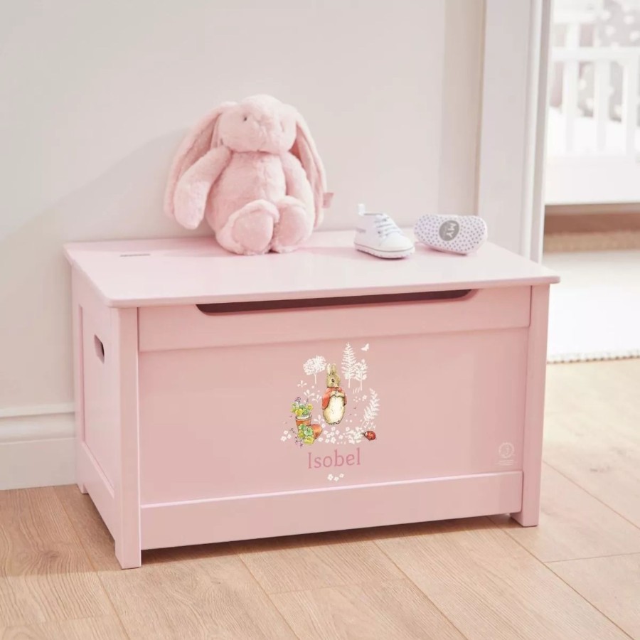 Furniture My 1st Years Toy Chests & Benches | Personalised Flopsy Bunny Pink Toy Box