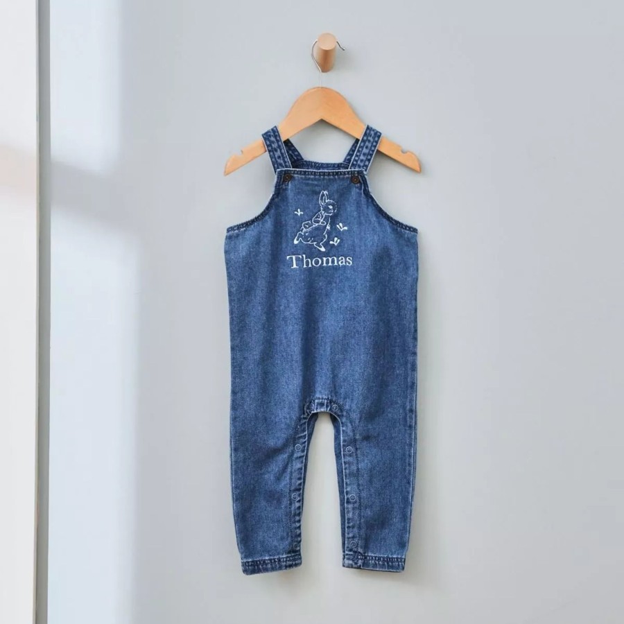 Kids (2-7Yrs) Peter Rabbit Kids Outfits | Personalised Peter Rabbit Denim Dungarees