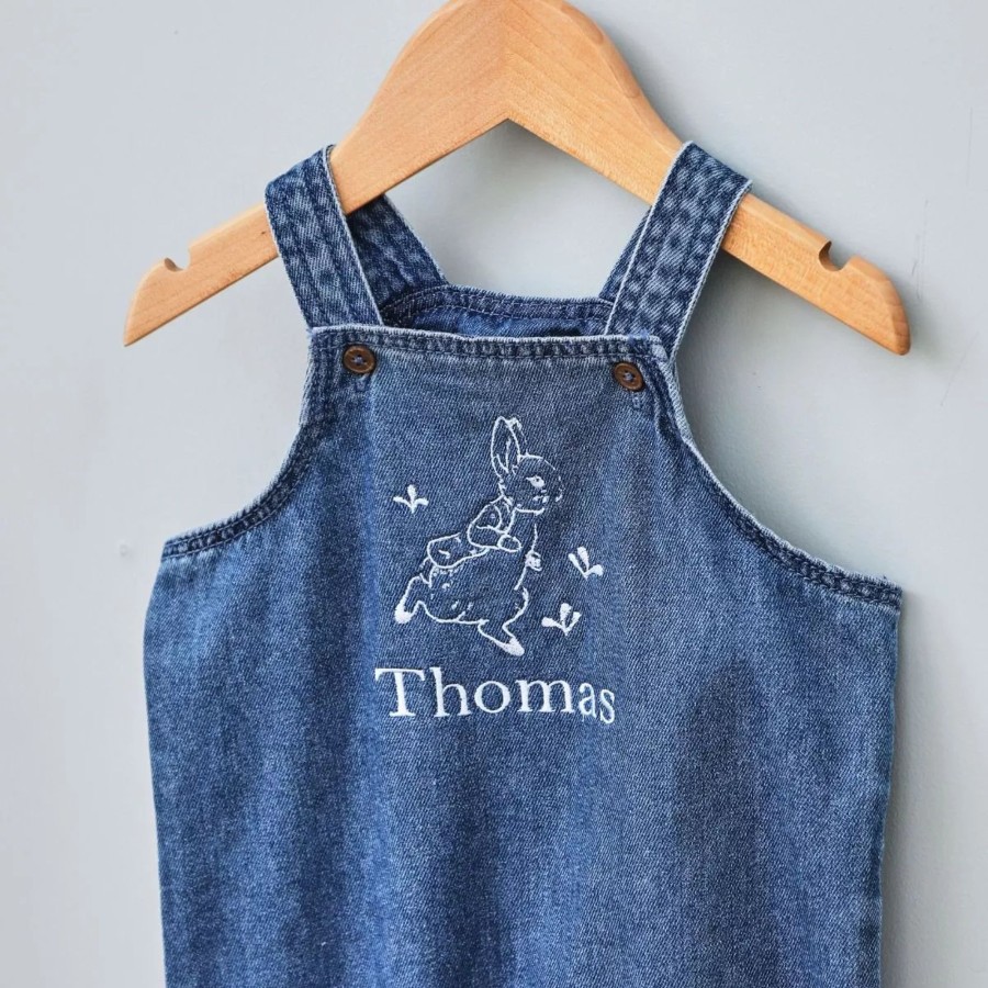 Kids (2-7Yrs) Peter Rabbit Kids Outfits | Personalised Peter Rabbit Denim Dungarees