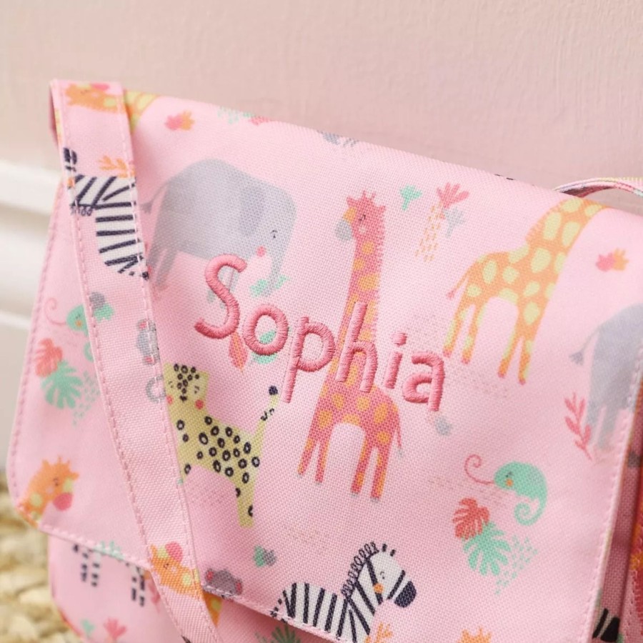 Kids (2-7Yrs) My 1st Years Kids Handbags | Personalised Pink Safari Print Handbag