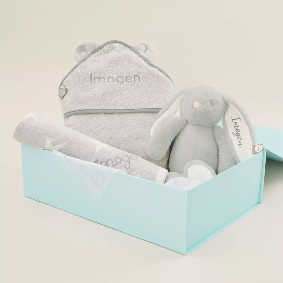 Gifts My 1st Years Clothing Gift Sets | Personalised Grey New Baby Essentials Gift Set