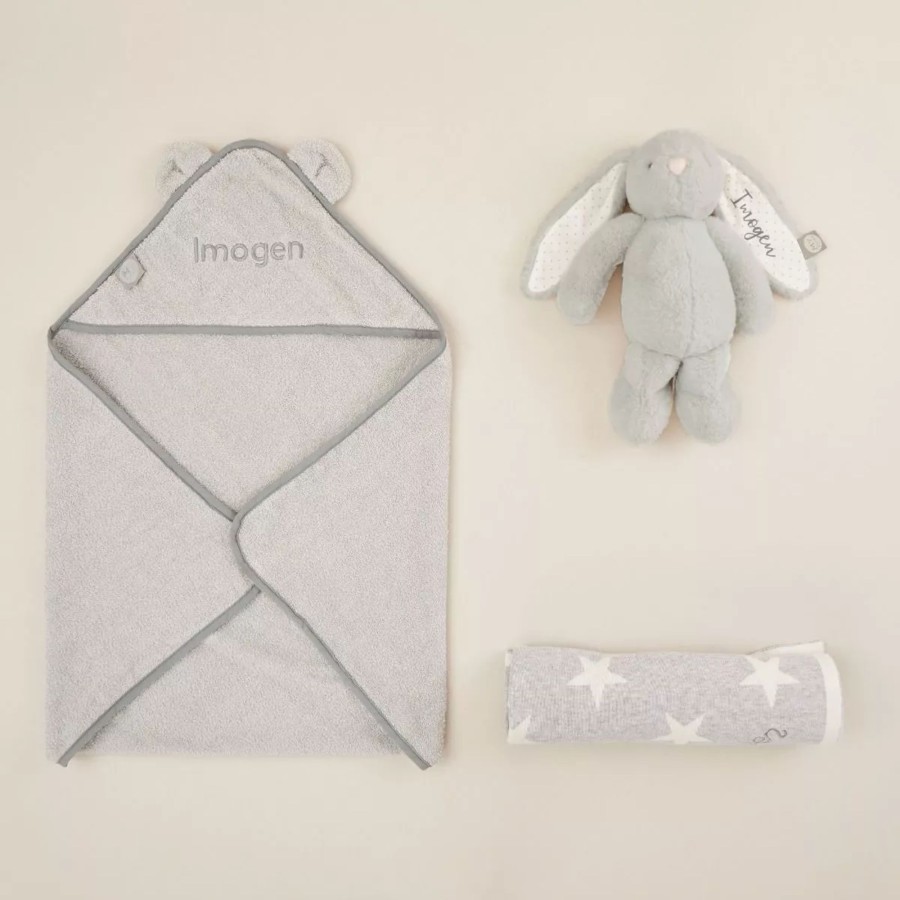 Gifts My 1st Years Clothing Gift Sets | Personalised Grey New Baby Essentials Gift Set