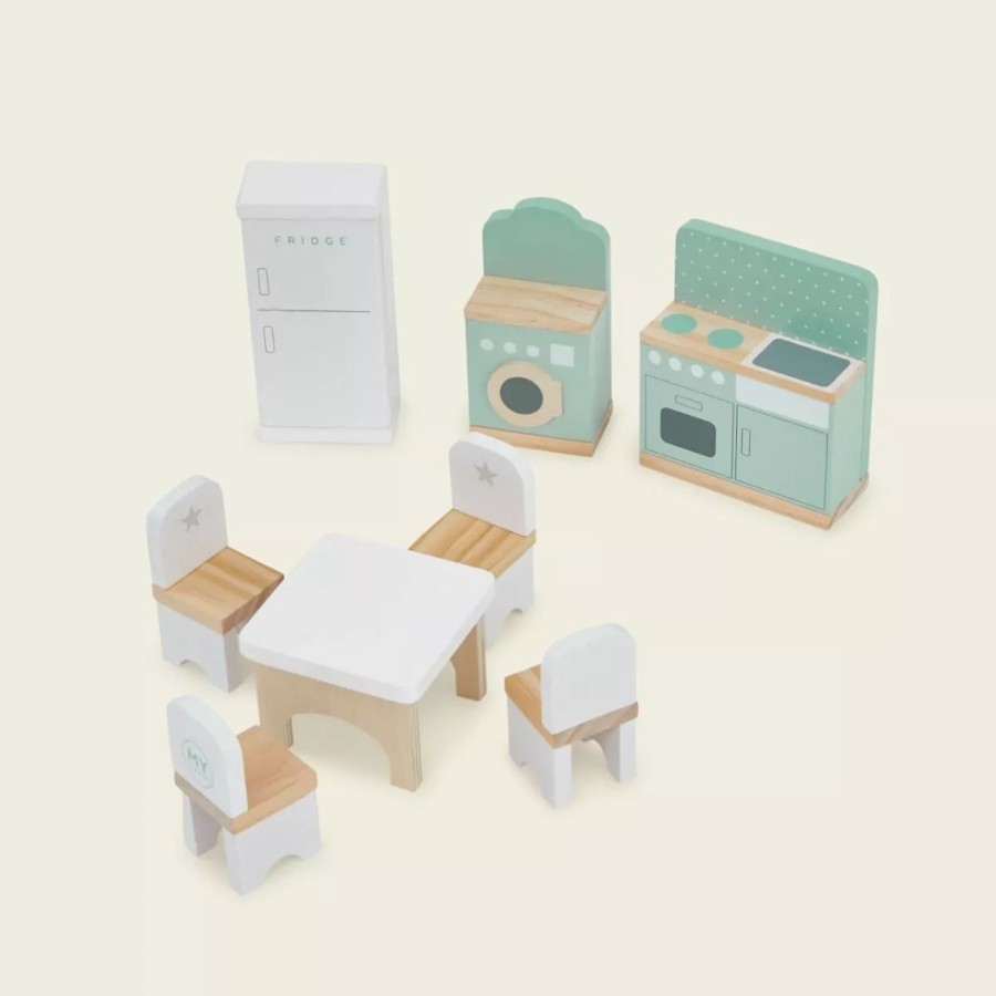 Toys & Books My 1st Years Doll House And Accessories | Wooden Doll'S House Kitchen Furniture Set