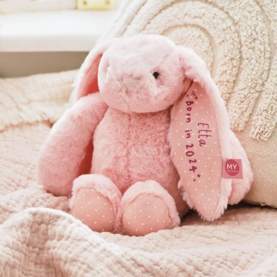 Toys & Books My 1st Years Cuddly Toys | Personalised Born In 2024 Pink Bunny Soft Toy