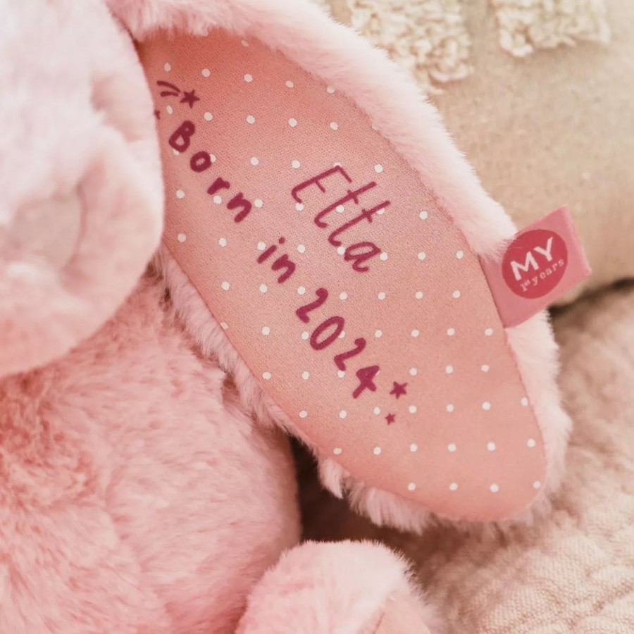 Toys & Books My 1st Years Cuddly Toys | Personalised Born In 2024 Pink Bunny Soft Toy