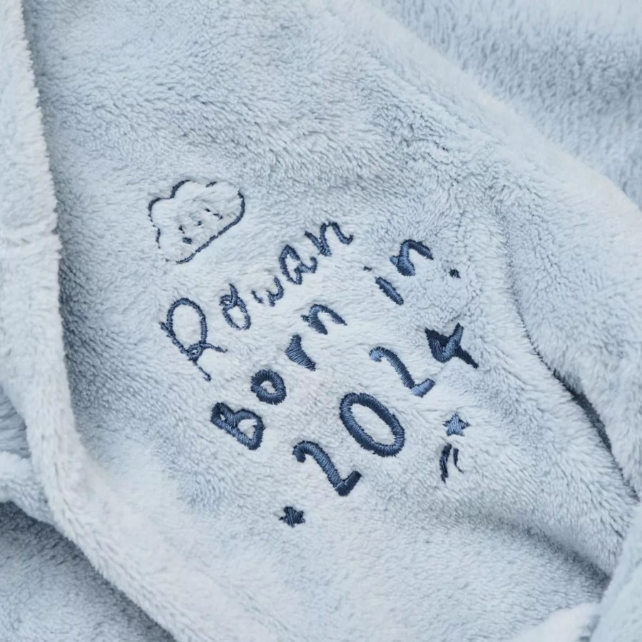 Baby (0-24 Mos) My 1st Years Baby Dressing Gowns | Personalised Born In 2024 Blue Fleece Robe With Ears