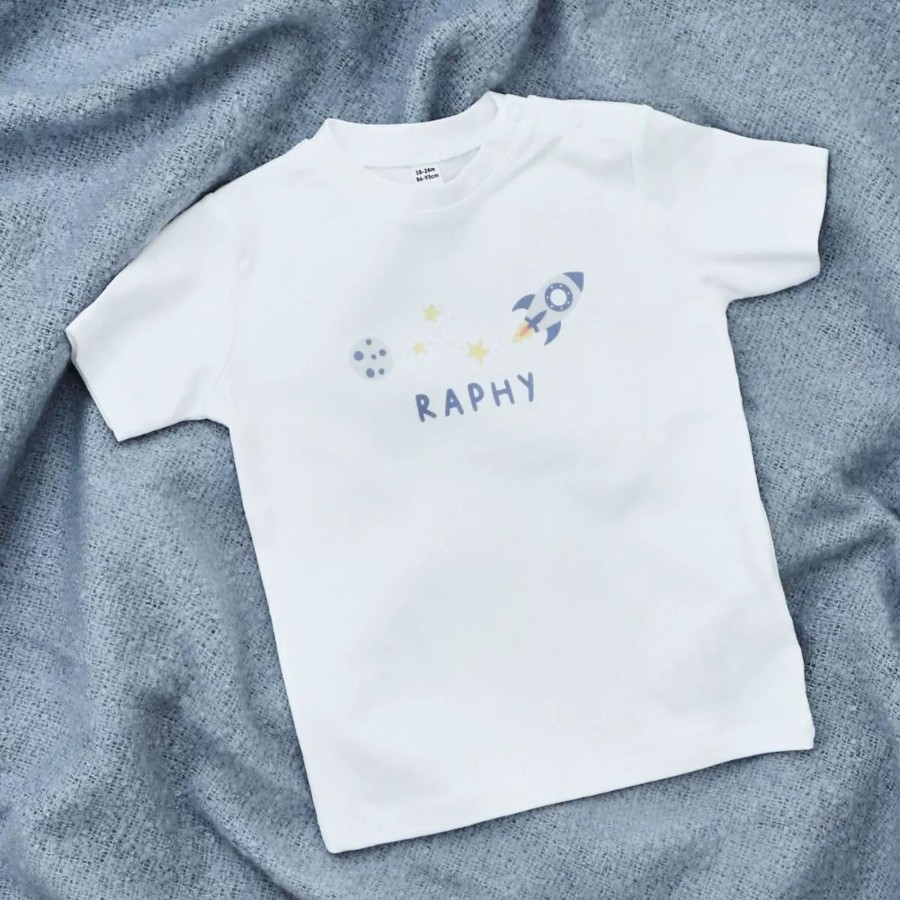 Kids (2-7Yrs) My 1st Years Kids T-Shirts & Jumpers | Personalised Moon & Rocket T-Shirt