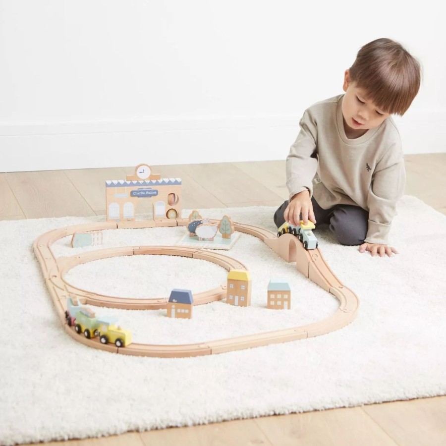 Toys & Books My 1st Years Role Play/Imaginative Play | Personalised Colourful Wooden Toy Train Set