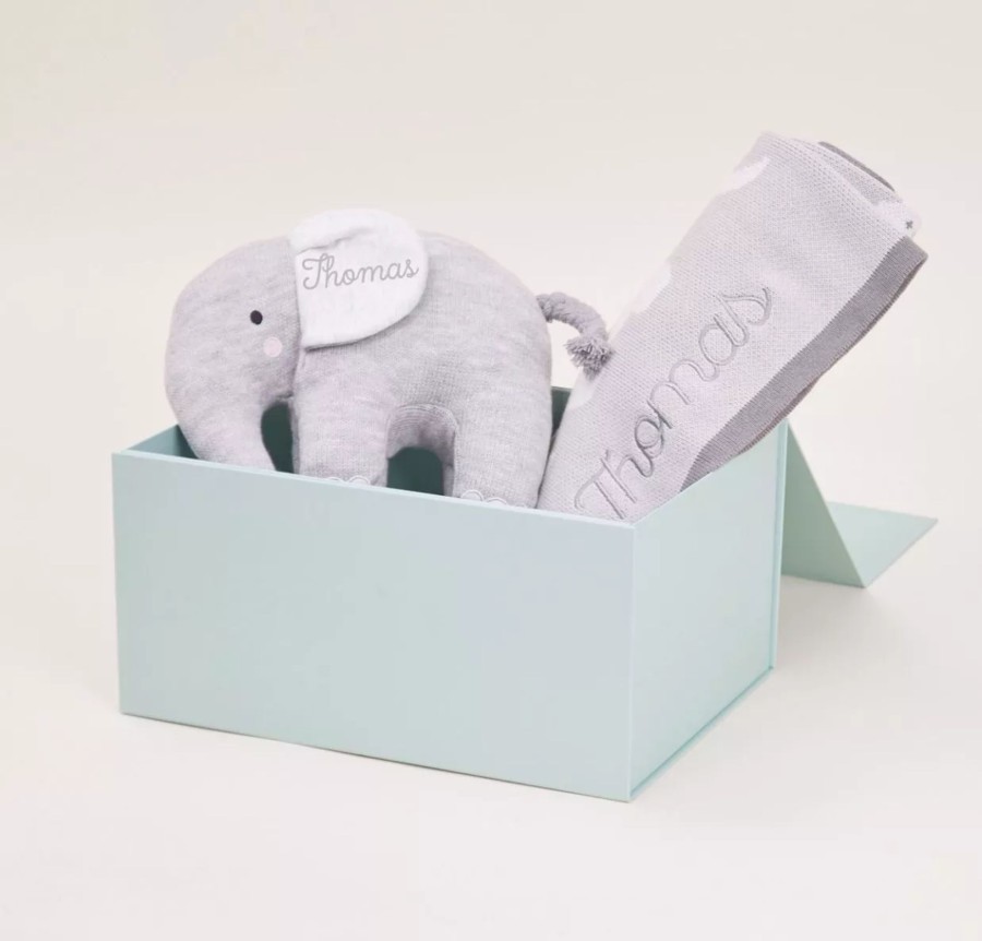 Baby (0-24 Mos) My 1st Years Baby Blankets & Comforters | Personalised Cuddly Elephant Gift Set