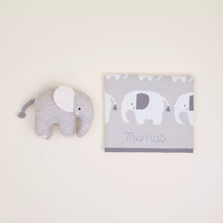 Baby (0-24 Mos) My 1st Years Baby Blankets & Comforters | Personalised Cuddly Elephant Gift Set