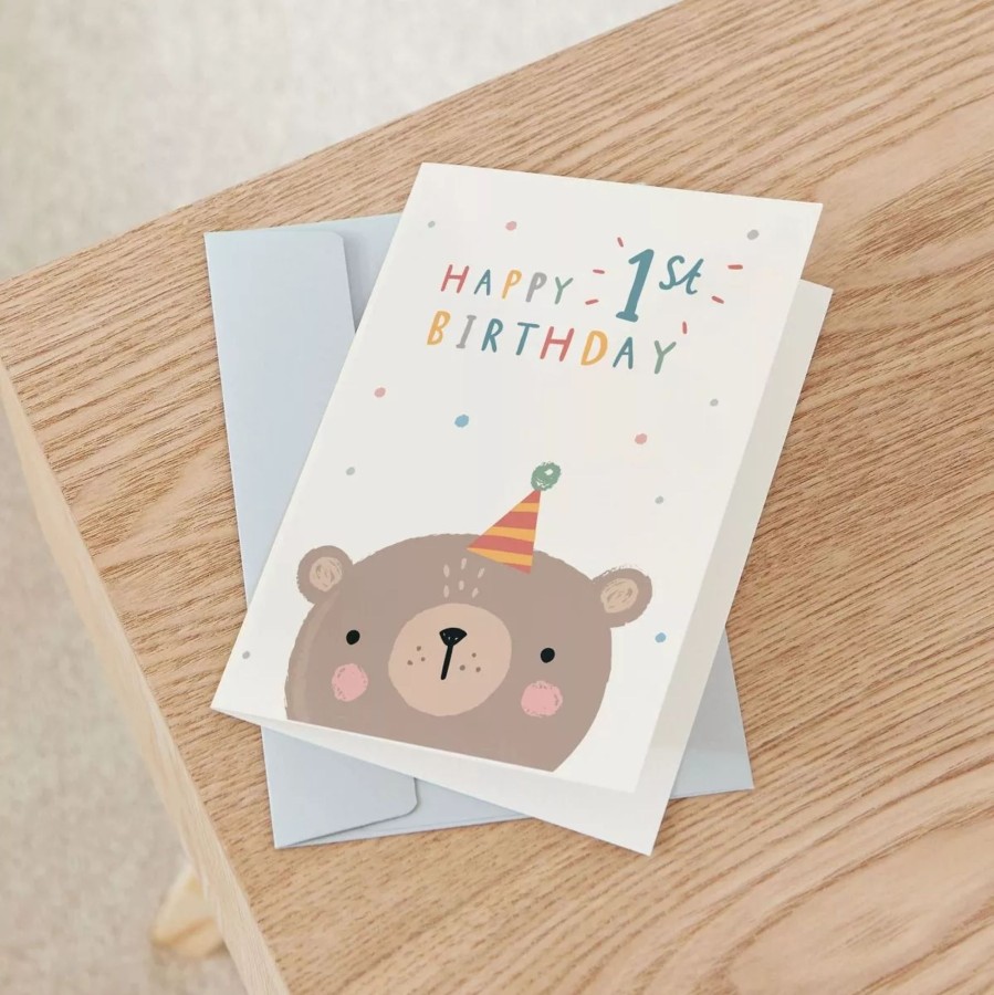 Gifts My 1st Years Greetings Cards | Personalised Little Bear'S 1St Birthday Card