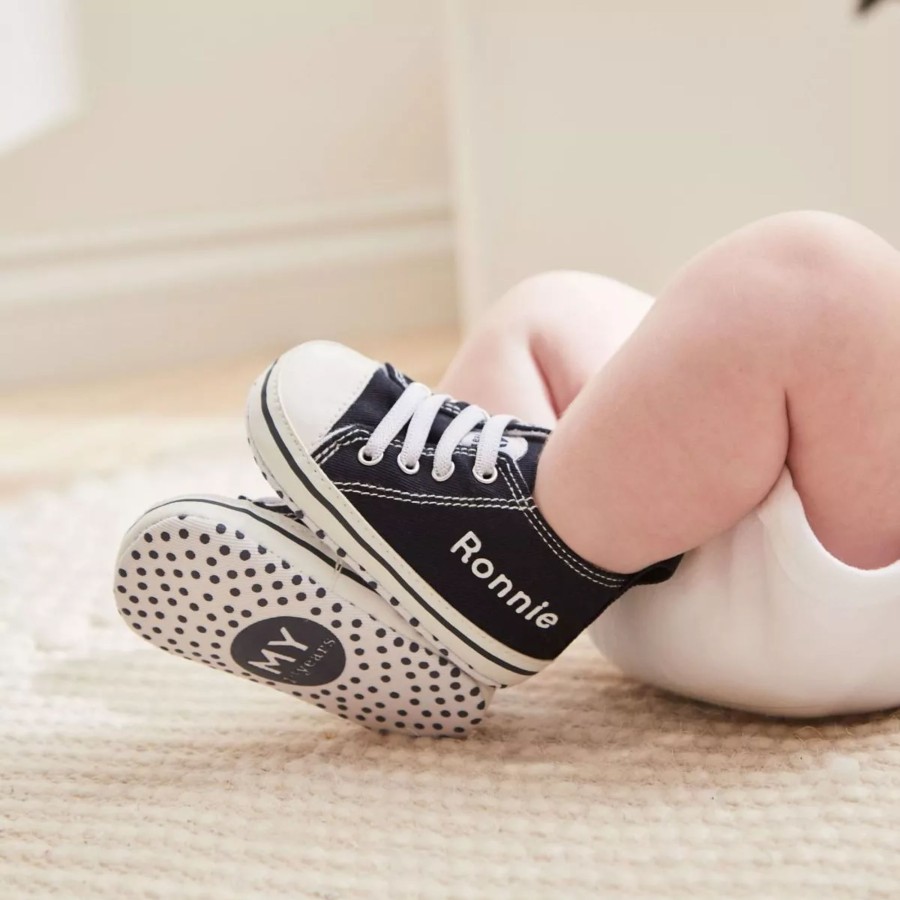 Baby (0-24 Mos) My 1st Years Baby Shoes | Personalised Navy Baby High Top Shoes